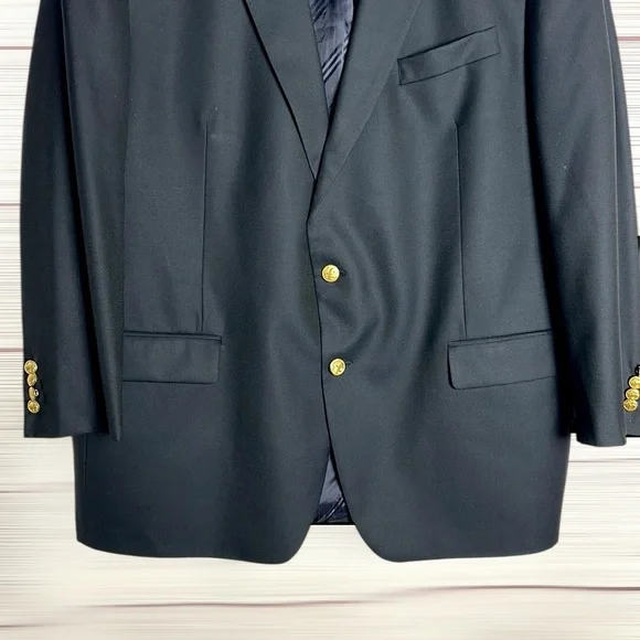 Brooks Brothers 1818 Loro Piana Blazer Navy Blue Signature Gold Button 48R USA - Picture 7 of 16
